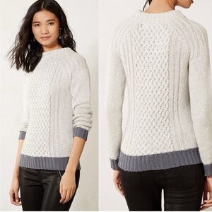 Anthropologie Sz.XS Cable Knit Crew Neck Sweater